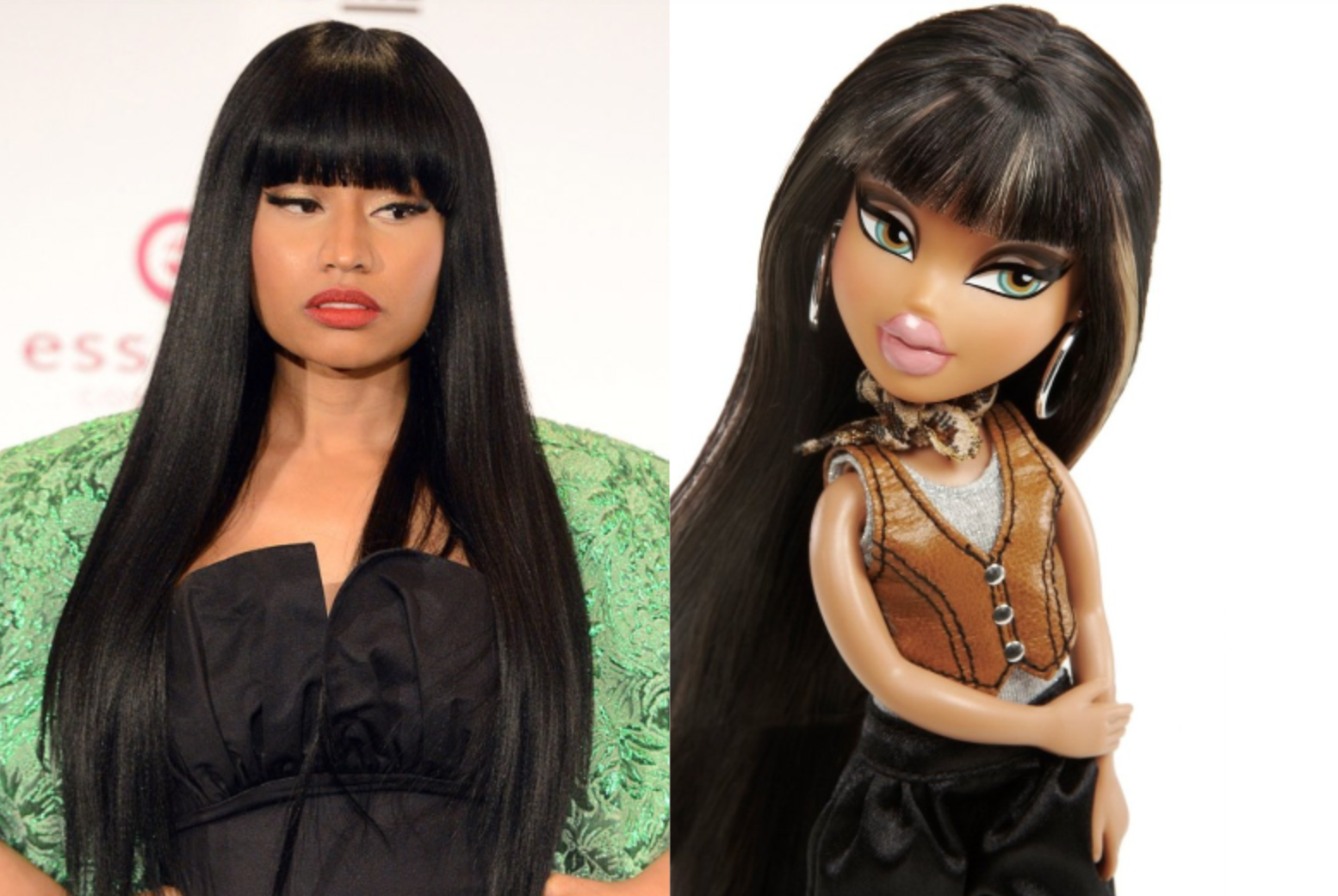 bratz doll with brown hair and green eyes